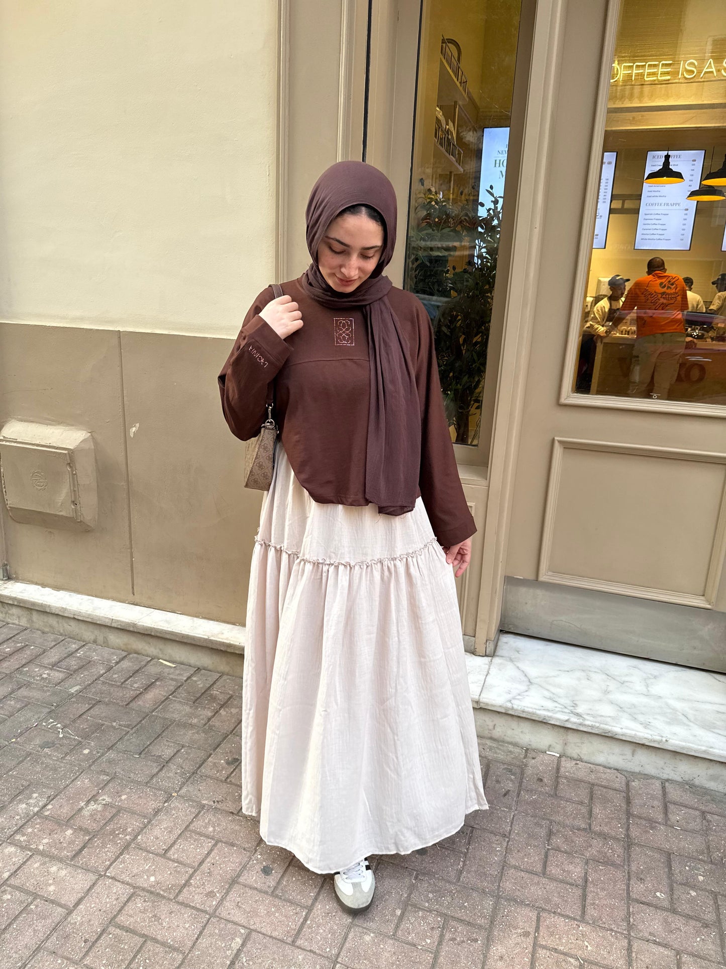 Linen layered skirt