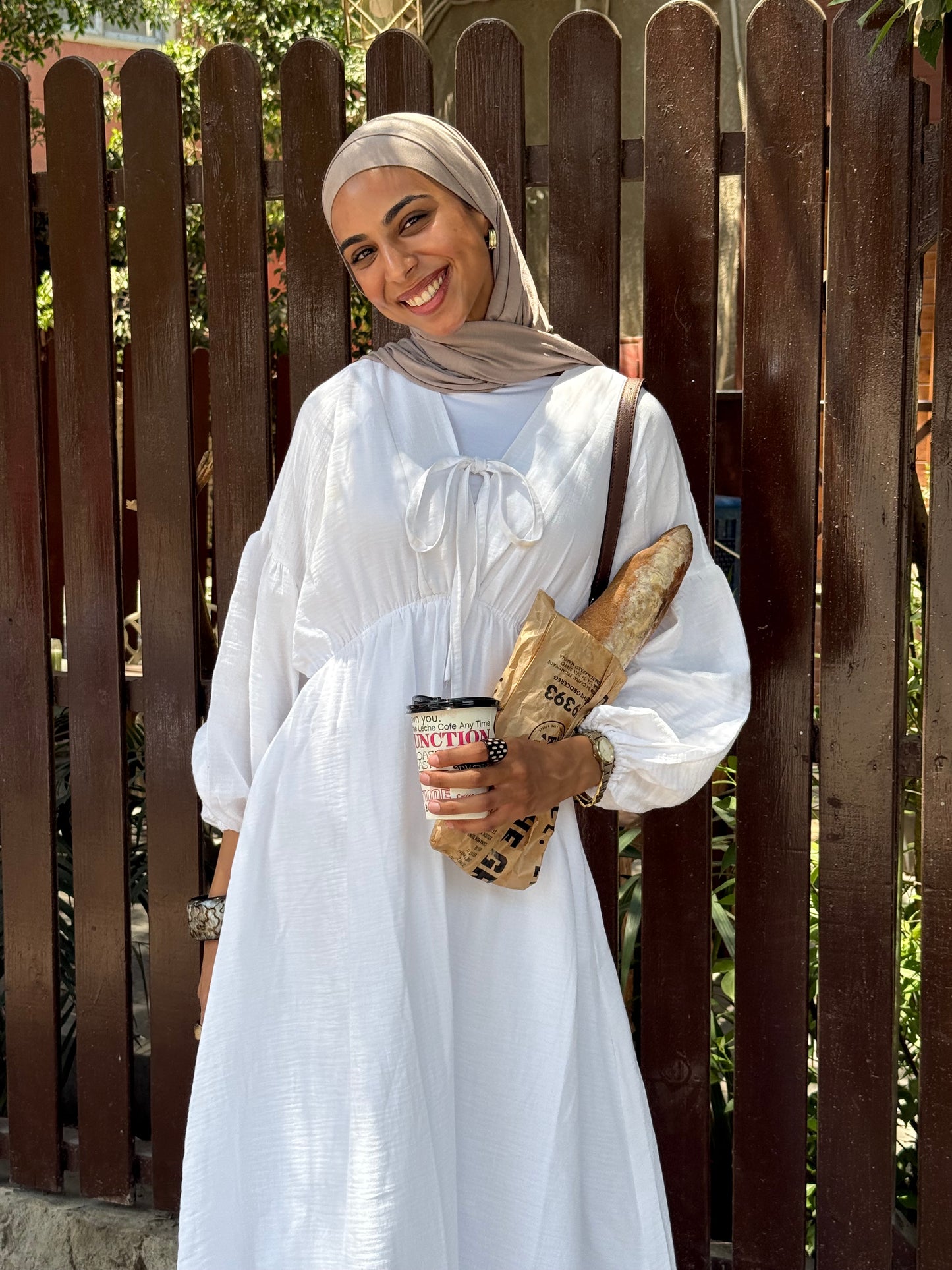 Tie waist 100% cotton dress