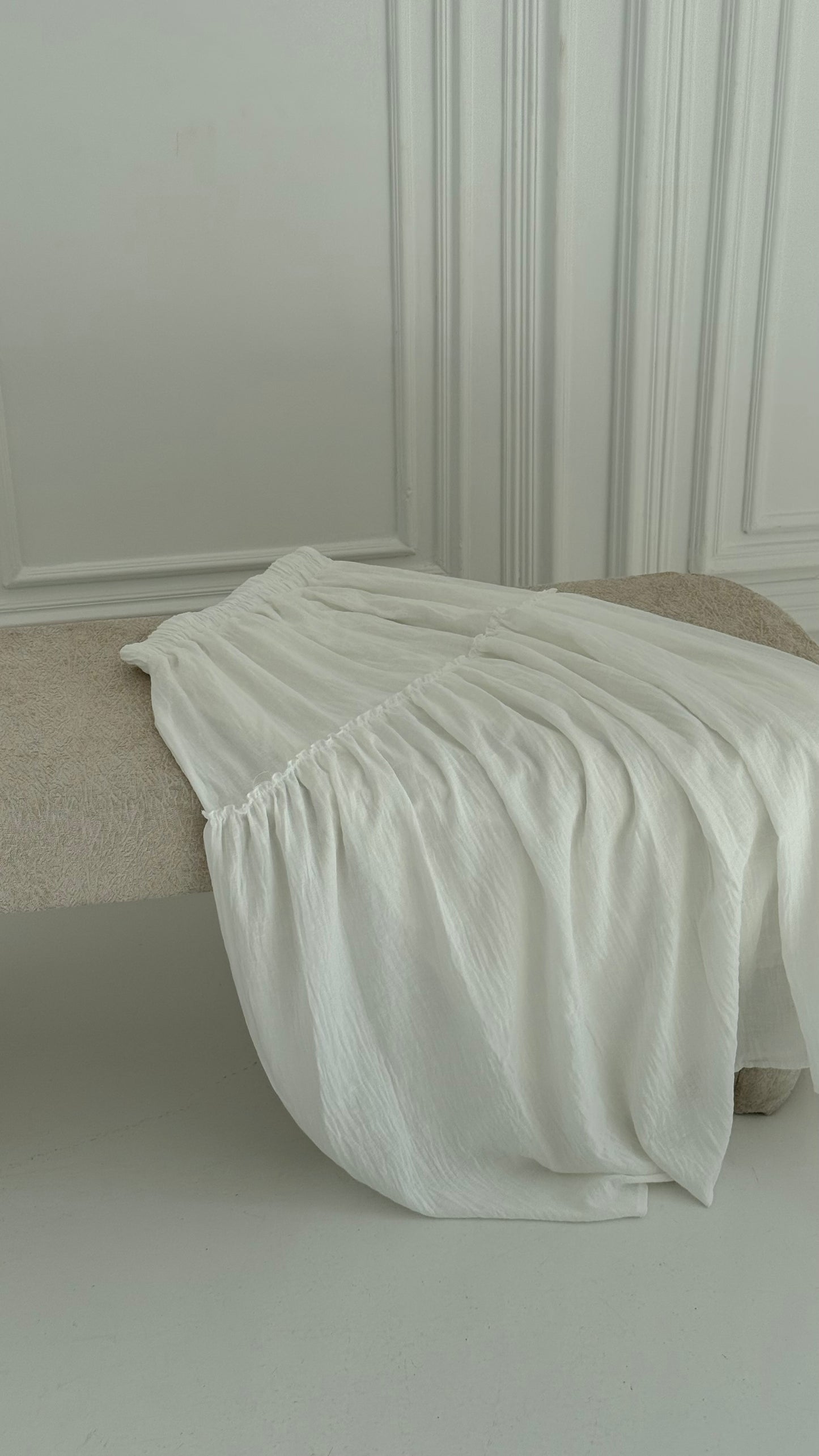 Linen layered skirt
