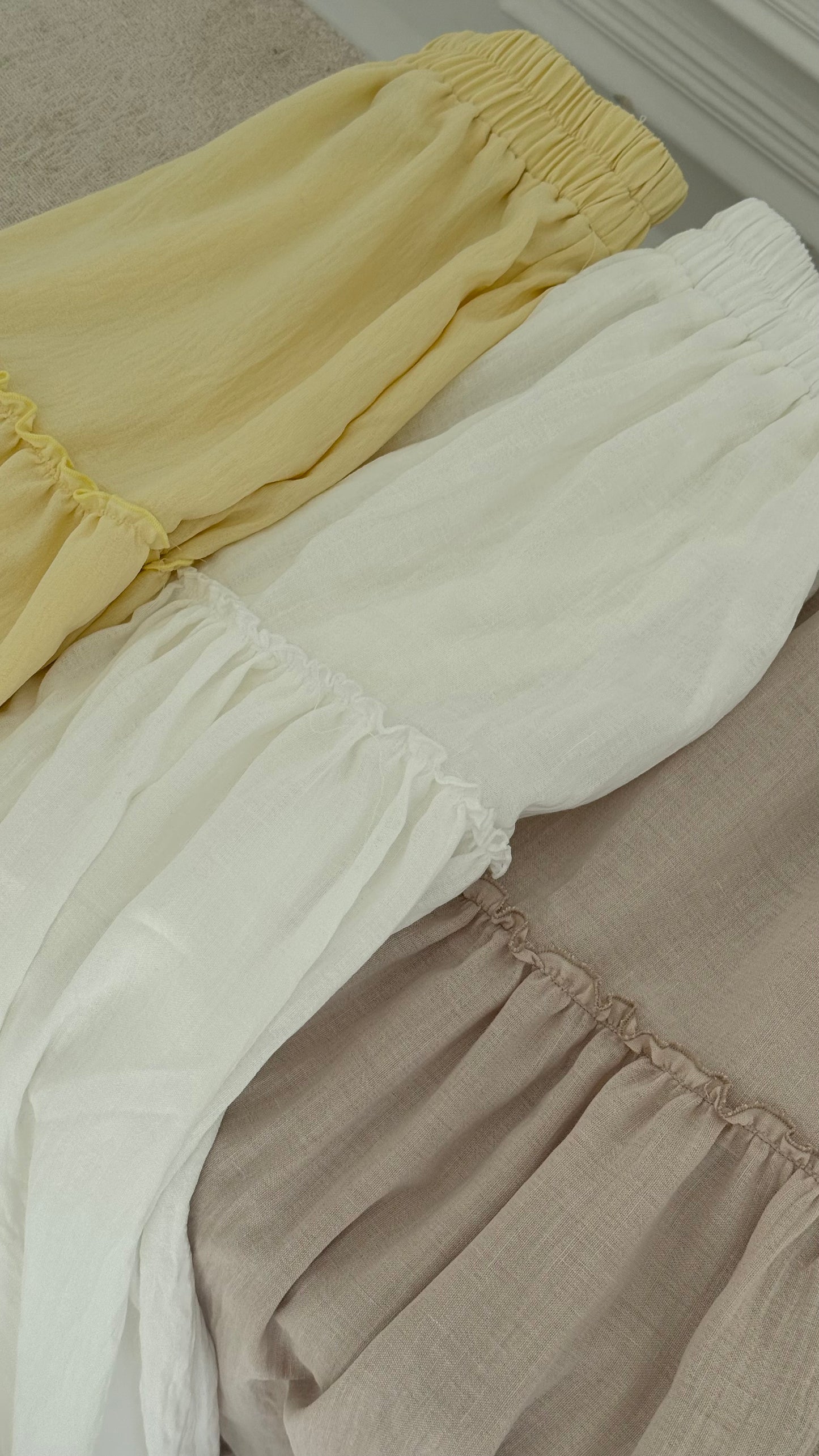 Linen layered skirt