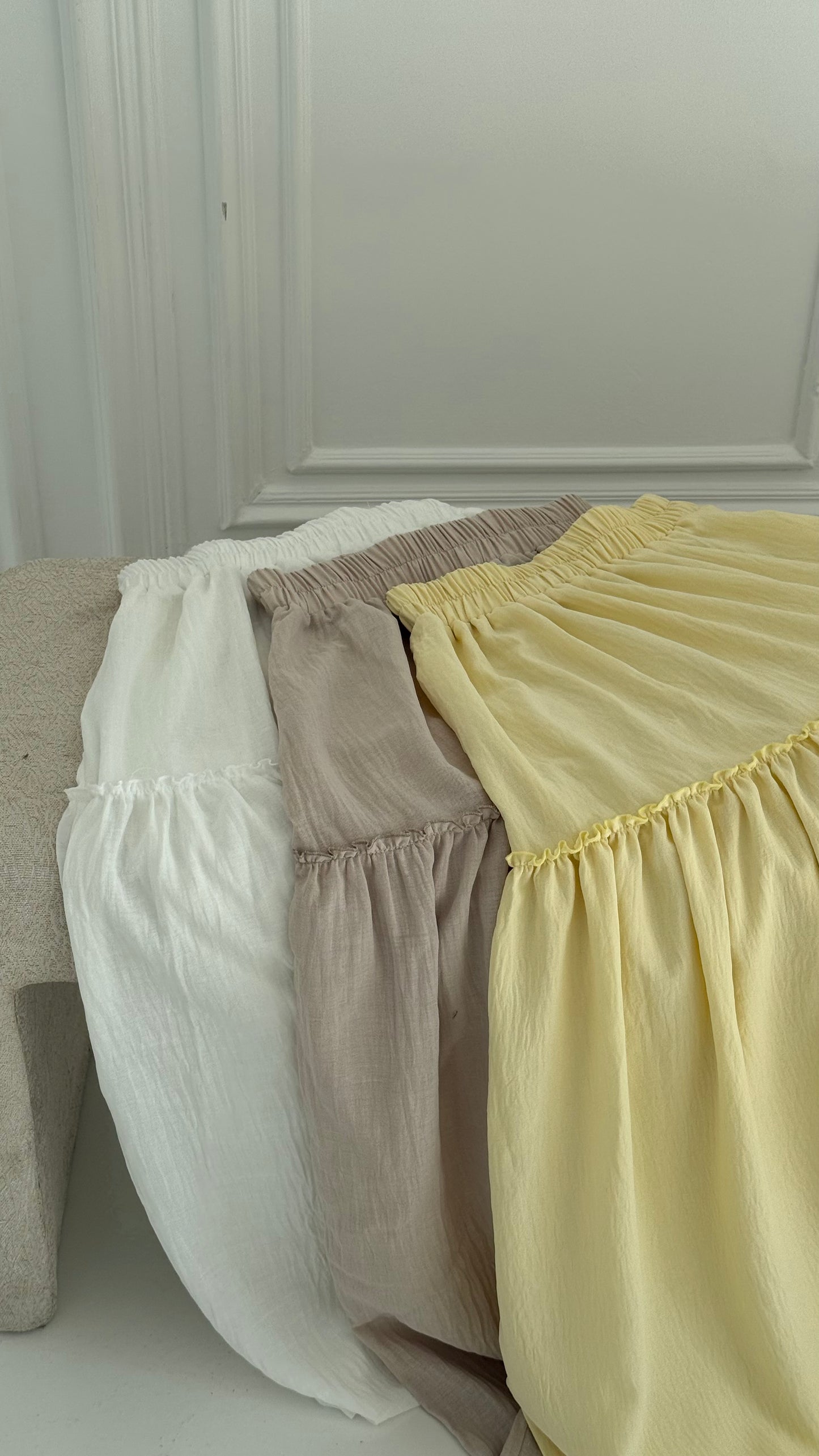 Linen layered skirt