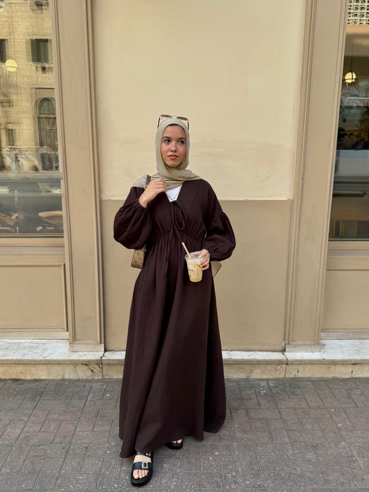 Tie waist 100% cotton dress