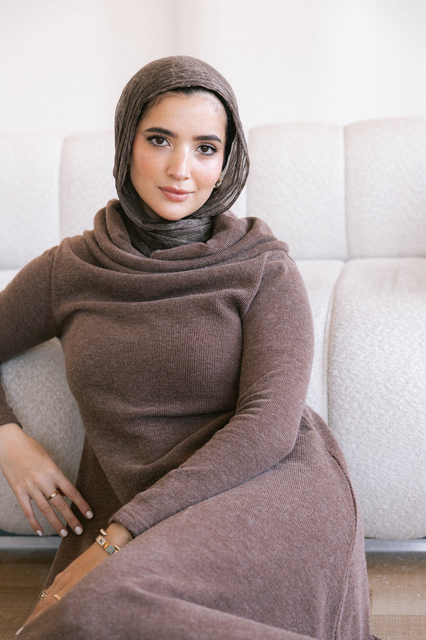 Off shoulder knitted dress