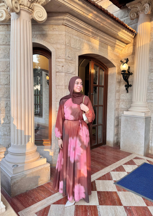 Ombré floral maxi dress