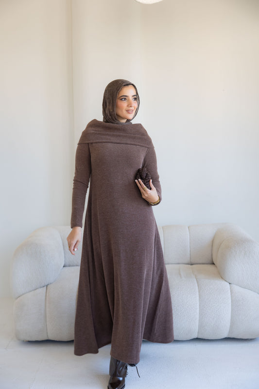 Off shoulder knitted dress