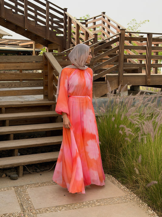 Ombré floral maxi dress