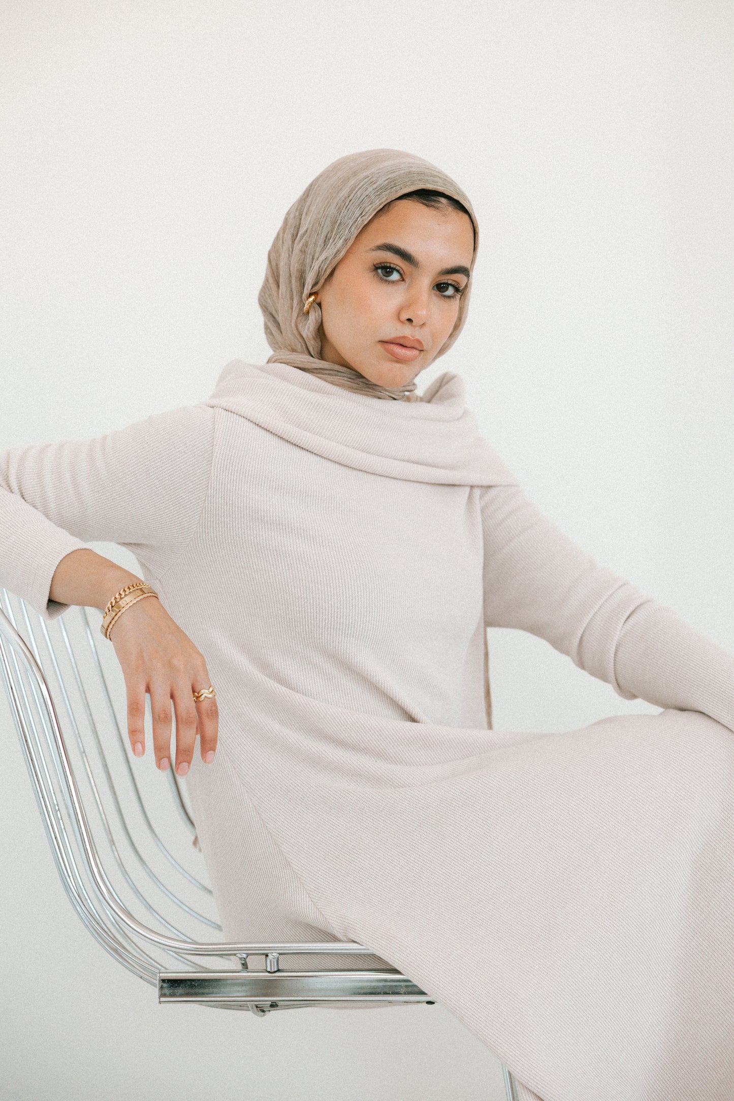 Off shoulder knitted dress