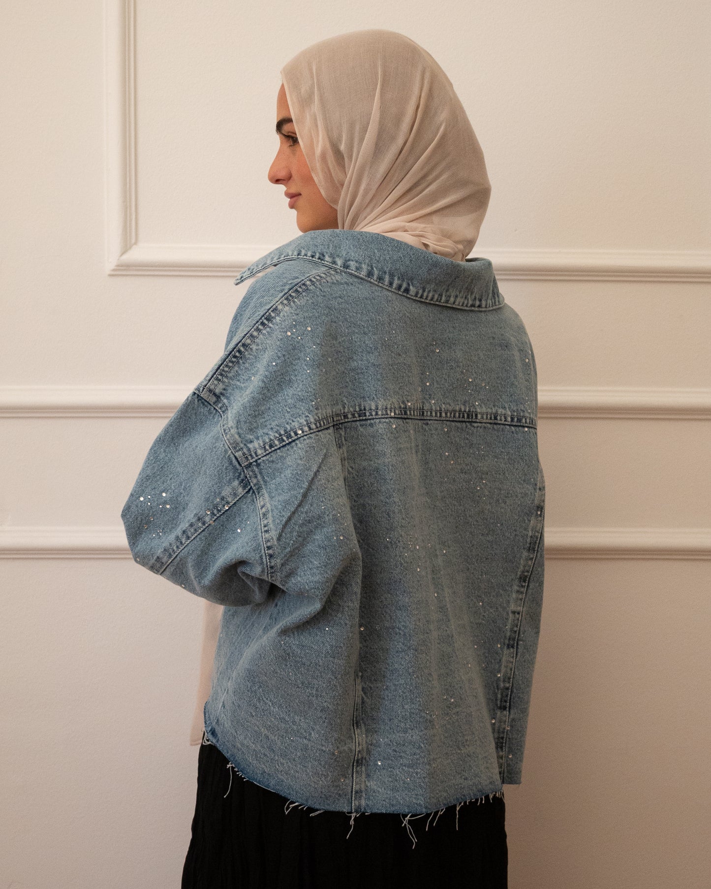 Cropped denim jacket